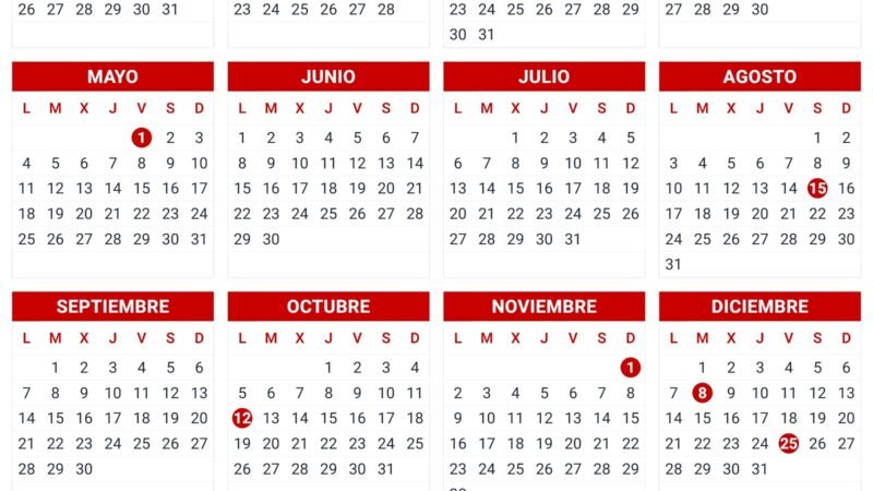 Calendario laboral 2026: festivos y puentes largos por comunidades autónomas en España
