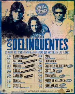 Los Delinqüentes extienden su gira 25º aniversario a Castellón y Palma con ‘El sentimiento