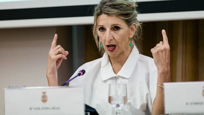 Yolanda Díaz apoya que Peramato decida la pena sobre Aldama, recordando que también lo hizo